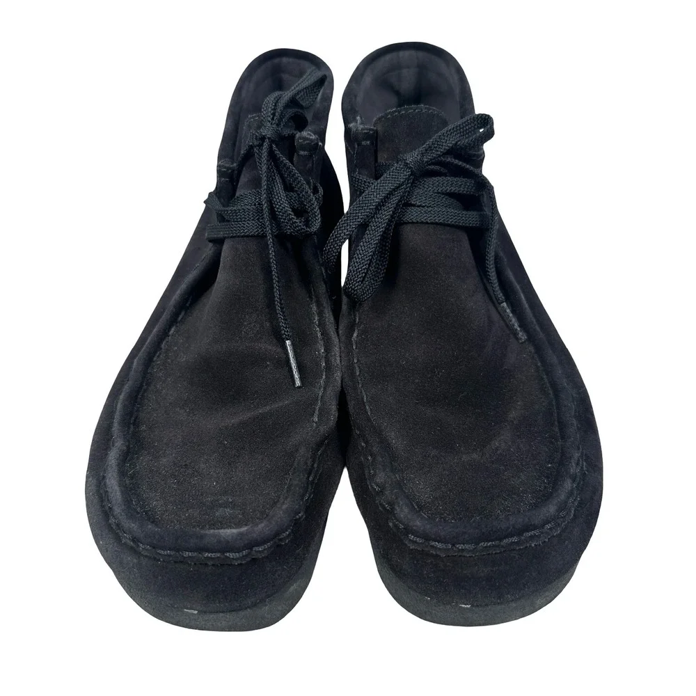 Clarks Wallabee Boot Mens 11 M Black Suede Chukka Moccasin Toe 78731 07/07